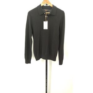 Quince Classic Cashmere Black Polo Sweater